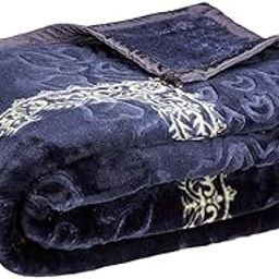 Craft Ventures Premium Ply Self Design Mink Blanket - Wool Single Bed Blanket- Suitable for Heavy Winters - Super Soft and Extra Warm Cozy | Everyday Use Multicolor (Blue, Single Bed)-image-63