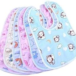 EIO Waterproof Spill Resistant Bibs, Baby Apron With Bib, Baby Bibs For 6 to 12 Months, Soft Cotton Bib (Set of 6).-10