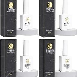 Kreni Pack Of 4- Uv Lamp Dry- Matte, Gloss Top Coat, Base Coat, Nail Primer, Textured Finish - 15Ml Each For Acrylic/Polygel/Gel Nail Extension- Gel Nail Colour Or Diy Nail Art-picture-39