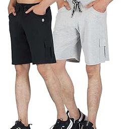 Imperative Men’s Stretchable Regular Fit Outdoor Sports Cargo Cotton Shorts with Cargo Pockets on Both Sides |Men Cargo Shorts Combo Pack | Pack of 2 (Black, Grey)-picture-25
