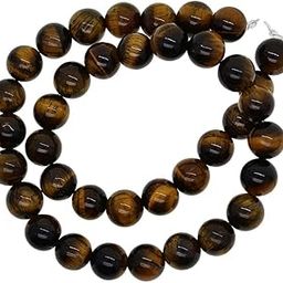 1String Round Natural Gemstone Bead Tiger Eye Loose Bead Jewelry Making 10mm-image-28