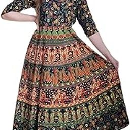 Drashti Textiles Women's Stitched Maxi Dress with 3/4Sleeves-image-76