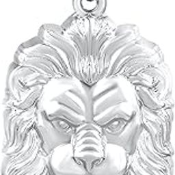 Brass Silverplated Lion Narsimha tiger head Narsingh Hindu Spiritual chain pendant for Men (PCAJ3024-Silver)-image-37