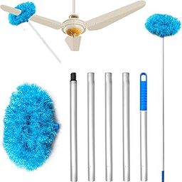Microfiber Ceiling Fan Cleaner Duster, Extendable from 13" to 67", Reusable for High Ceilings, Fans, Furniture, Blinds, Walls, Bookcases, Doors (Blue)-image-61