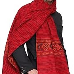 Men's Kullu Border Woven Cashmilon Gents Shawls, Muffler, Stoles for Men, 100cm x 200cm-picture-4