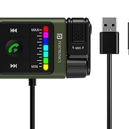 Portronics Auto Tune Car Bluetooth Receiver with Hands-Free Calling, Playing Music, Dynamic Lighting, 1m USB/AUX Cable, Bass Control Roller, Built-in Mic for Wireless Car Stereo Audio (Black)-9