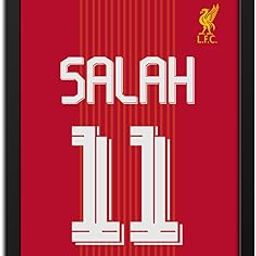 inspire TA Mohommed Salah Jersey Photo Frame s Wall Paintings For Football Fan Room Cafe Wall Frame, Laminated Photo Frame With Black Frame (12 X 9 INCHES)-image-85