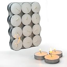 EKAM Pack of 24 Unscented Tealight Candles (White)| Ideal for Home Decor & Gifting| Lead-Free Wick| Smokeless| Sootless| 2.5 Hours Burn time Each|9 g-26