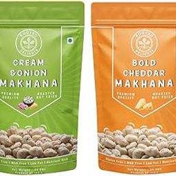 Rooted Delights Cream and Onion & Bold Cheddar Roasted Makhana | Pack of 2 (35g each) Low Calorie Healthy Puffed Snacks | Roasted Foxnuts | Gluten Free | Zero Trans Fat & Cholesterol | Antioxidants-image-4