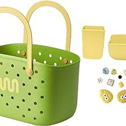 The Style Sutra Beach Bag Multipurpose Trendy Beach Storage Basket Travel Tote Women Handbag Green w Box Charms|Clothing, Shoes & Accessories|Womens Handbags & Bag-picture-6