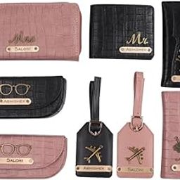 Personalised Name, Charm & Color Couple Textured Leather 8pcs Gift Set for Men & Women |Marriage Wedding Anniversary Gift for Couples Friend Husband Wife-picture-22