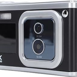 HD 4K Digital Camera, 16X Digital Zoom Built in Flash Small Portable Digital Camera Dual Lens Autofocus Dual Screen for Vlog for Teens (Black)-picture-26