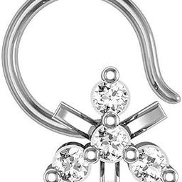 18k (750) White Gold and Diamond Nose Ring-image-55