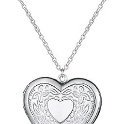 Stainless Steel Silver Plated Heart Photo Locket Pendant for Men and Women (NK0856)-image-14