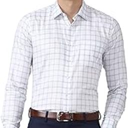 van heusen Men's 100% Cotton Slim Fit Checkered Solid Shirt-picture-37