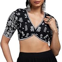 soch Womens Black Cotton Ethnic Motifs Blouse-picture-45