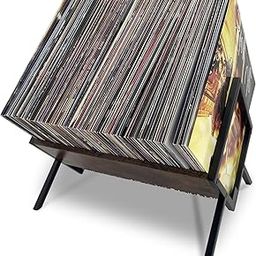 25029 Vinyl Record Storage Holder - 12 inches 70 Album Holder Display Stand - Book and Record Album Storage - Album and LP Storage Organizer - Black-9