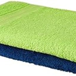 Amazon Brand - Solimo 100% Cotton 2 Piece Hand Towel Set, 500 GSM (Iris Blue and Spring Green)-41