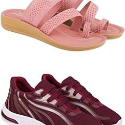 Extra Soft Classic Casual wear with Flexibility Technology Flat Combo for Women's/Girl's(6142+2020)()-image-81