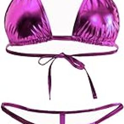 Shiny Pink Faux Leather Bra Set-picture-12