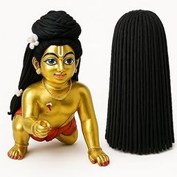 Champ Glad - 2 Inch Laddu Gopal Hair,Pack of 2, Woolen Material, Long Freely Fitted Wig for God Idol, Perfect For 2 to 2.5 Inch Krishna Murti-77