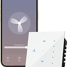Conbre SF1 Wi-Fi based Smart Fan Touch Switch for automation, remote and 5 speed control | Compatible with Alexa, Google Assistant & Siri (White)-17