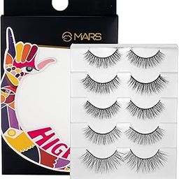 MARS HIGHLASH False Eyelashes for Women Set of 5 | Natural Look for Regular Use | Reusable | Lightweight | Comfortable & Easy to Use | Invisible Band (03-Natural-Dramatic)-26