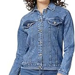 Women's Stylish Denim Jacket - Full Sleeve, Dark Blue, Light Blue, Size S-3XL-picture-15