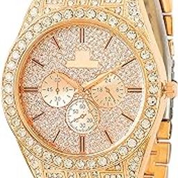 Stylish Men's Rose Gold Watch with Diamond Accents |Elegant Design with Crystal and Metal Strap| Watch for Mens and Boys, Analog Modern Cassual & Formal Boys Watches-17