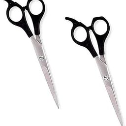 Black handle Barber Professional Salon Stainless Steel Scissor Pro Series Forged with Finger Rest.(Length 6 Inches)- Pack of 2-image-44