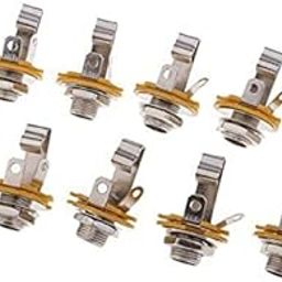 bnf® 2x6.35mm 1/4''Mono Audio Socket Female Connector Panel Mount 10Pcs Silver-picture-32