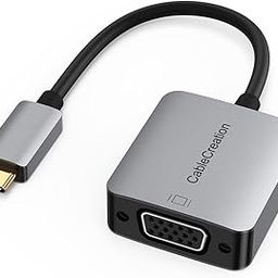 CableCreation USB C to VGA Adapter, Type C to VGA 1080P@60Hz Dongle, Compatible with MacBook Pro 2020, iPad Pro 2020, Surface Book 2, Chromebook Pixel, XPS 15, Calaxy S20 S10, LG G5 Aluminum-2