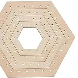 Cliths 4 Pcs Hexagon Crochet Blocking Board Wooden Loom Kit for Easy Yarn Weaving Projects DIY Crochet Frame for Knitting Art Craft Tools-image-31