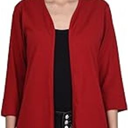 Women's 3/4th Sleeves Open Plain Shrug-18
