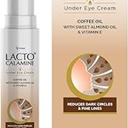 Lacto Calamine Under Eye Cream For Dark Circles for Women & Men | Fine Lines & Puffy Eyes With Cooling Massage Roller | 15g | With Coffee Oil, Multi-Peptides, Niacinamide, & Vitamin E-18