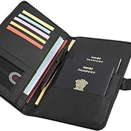 COI Multiple Black Passport Organizer/Elegant Faux Leather Travel Wallet Card Document Holder New Year 2025, Pocket Journal, Desk Table Stationery Gift for Mom and Dad-picture-14