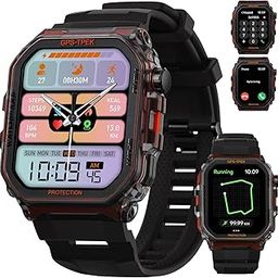 Smart Watches for Men - Military Smart Watch for Men, Fitness Watch Waterproof IP68, 24/7 Heart Rate/Sleep/Stress, Activity Trackers Compatible with Android and iOS, 100+Sport Modes (Black)-21