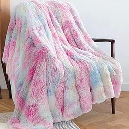 GONAAP Faux Fur Throw Blanket Super Soft Cozy Plush Fuzzy Shaggy Blanket for Couch Sofa Bed (Tie-dye Rainbow, Twin(60"x80"))-image-20