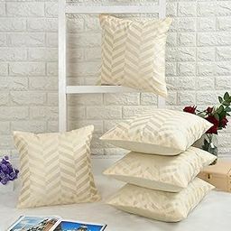 TRIMLY Cream Velvet Cushion Cover – 40x40 cm Pack of 5 | Soft, Elegant & Machine Washable-image-31