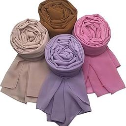 Women Soft Chiffon Georgette Scarves Shawl Stoles Long Scarf Wrap head Scarves-image-31