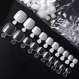 Coslifestore 500PCS False Toe Nails - Clear/Natural DIY Nail Art. Full cover fake nails suitable for nail extensions, gel nails, or acrylic extensions. Includes a free tip box.-20