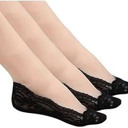 3 and 5 Pairs Women's Lace No Show Thin Socks - Invisible Low Cut Nonslip Summer Socks for Ladies_Pack Of 01-20