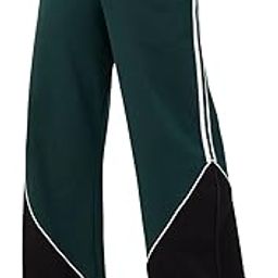 Solids: Emerald Green Women and Girls Drawstringed Cotton Flared Joggers-image-4