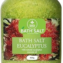 Epsom Salt for Foot and Skin Care with Sea Salt Eucalyptus with Natural Eucalyptus Essential Oil 15 Oz - Bath Salts - Best for Good Sleep - Stress Relief - Beauty - Relaxing - Bathing - Body Care-82