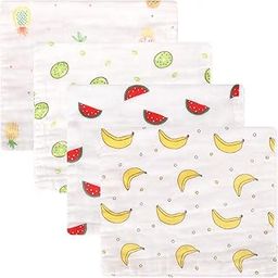 Accmor Baby Burp Cloths, 4 Pack Muslin Burp Cloths, Baby Burp Rags, 100% Cotton 6 Layers Extra Absorbent and Soft Large Burp Cloths-image-34