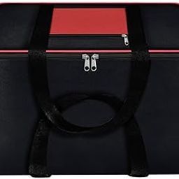 ACORMEK Underbed Storage Bag Moisture Proof Cloth Organiser Nylon Big Underbed Storage Bag with Strong Zippered Closure and Handle, Rectangular Foldable Bag (Black Red), (Size 54x46x28cm) (Pack of 1)-11