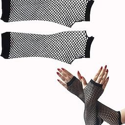 Zytiqt 2 Pairs Black Gloves for Women, Net Glove for Women Lace Gloves, Cosplay and Fashion Accessories, Made of Nylon-image-93