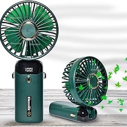 Elexolik Portable Mini fan rechargeable Li-ion Battery with LED Digital Display Indicator 5 Speed Gear Handy Fan for Travel, Adults, Kids, Outdoor Indoor Use (Color May Vary, 1Pc) G-picture-22