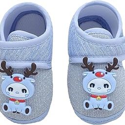 Deer Slip-On Strap Anti-Skid Fabric Sneaker Booties - Blue-image-94