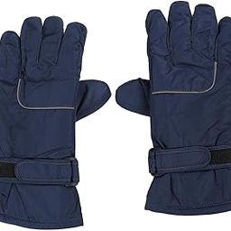 Women Solid Puffer Gloves, Blue,FS-image-3